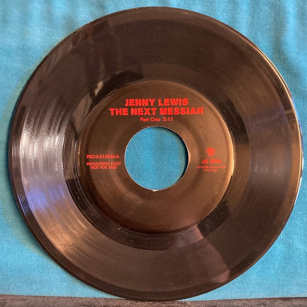 JENNY LEWIS THE NEXT MESSIAH PTS 1+2~2008 PROMO ONLY 7" 45 RPM SNGL~NO SLV~INDIE