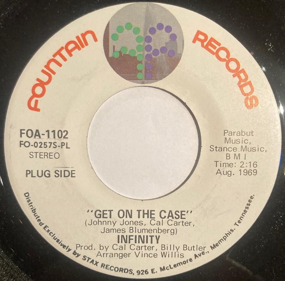 INFINITY~GET ON THE CASE/SAME~RARE DOUBLE-SIDED 1969 WHITE LABEL PROMO~FUNK~VG++