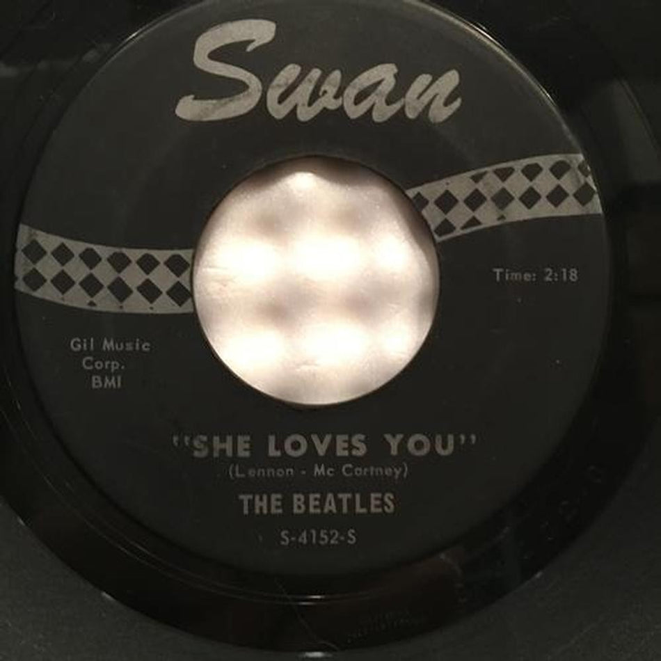 BEATLES-SHE LOVES YOU/ I'LL GET YOU SWAN S-4152~RARE LABEL 1ST ISSUE~RECO ART