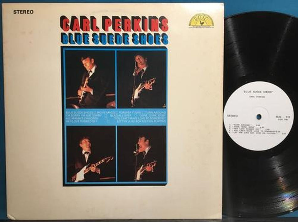 CARL PERKINS BLUE SUEDE SHOES~ORG 1960s SUN WHITE LABEL LP~NASHVILLE~JOHNNY CASH